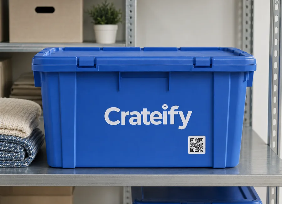 Belongings organized for a visual storage inventory