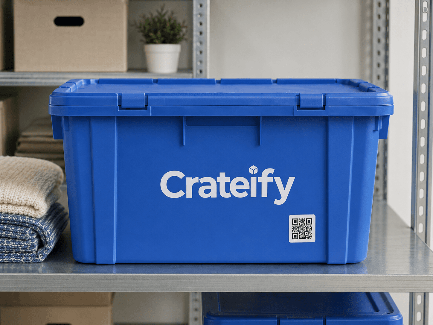 Crateify blue tote photographed for inventory